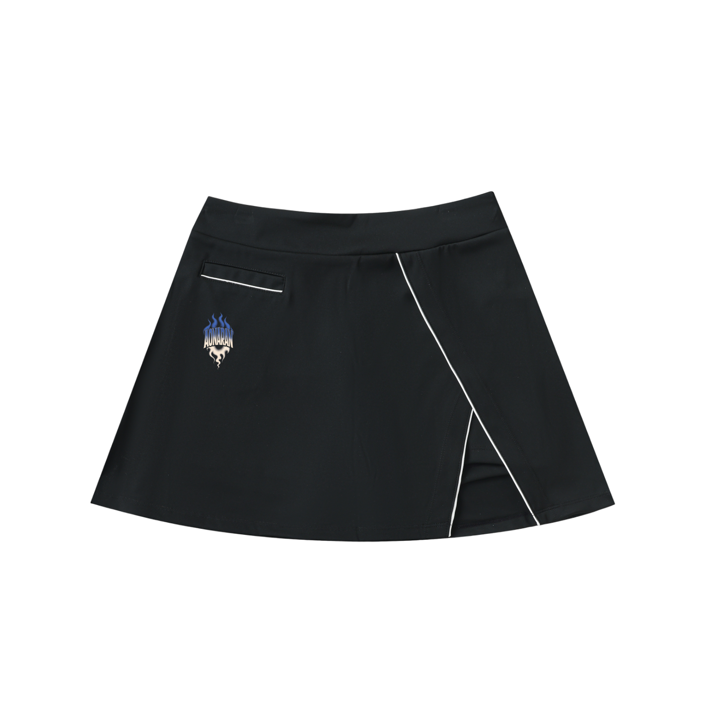 Aonaran Varsity High-Waist Pocketed A-Line Skirt