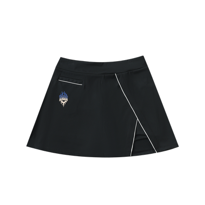 Aonaran Varsity High-Waist Pocketed A-Line Skirt