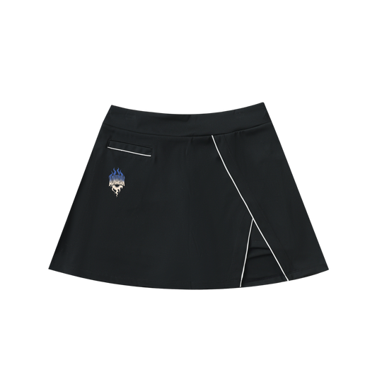 Aonaran Varsity High-Waist Pocketed A-Line Skirt