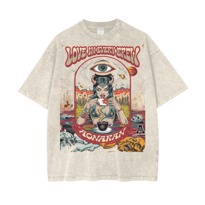 Aonaran Graphic Acid Wash Oversize T-Shirt