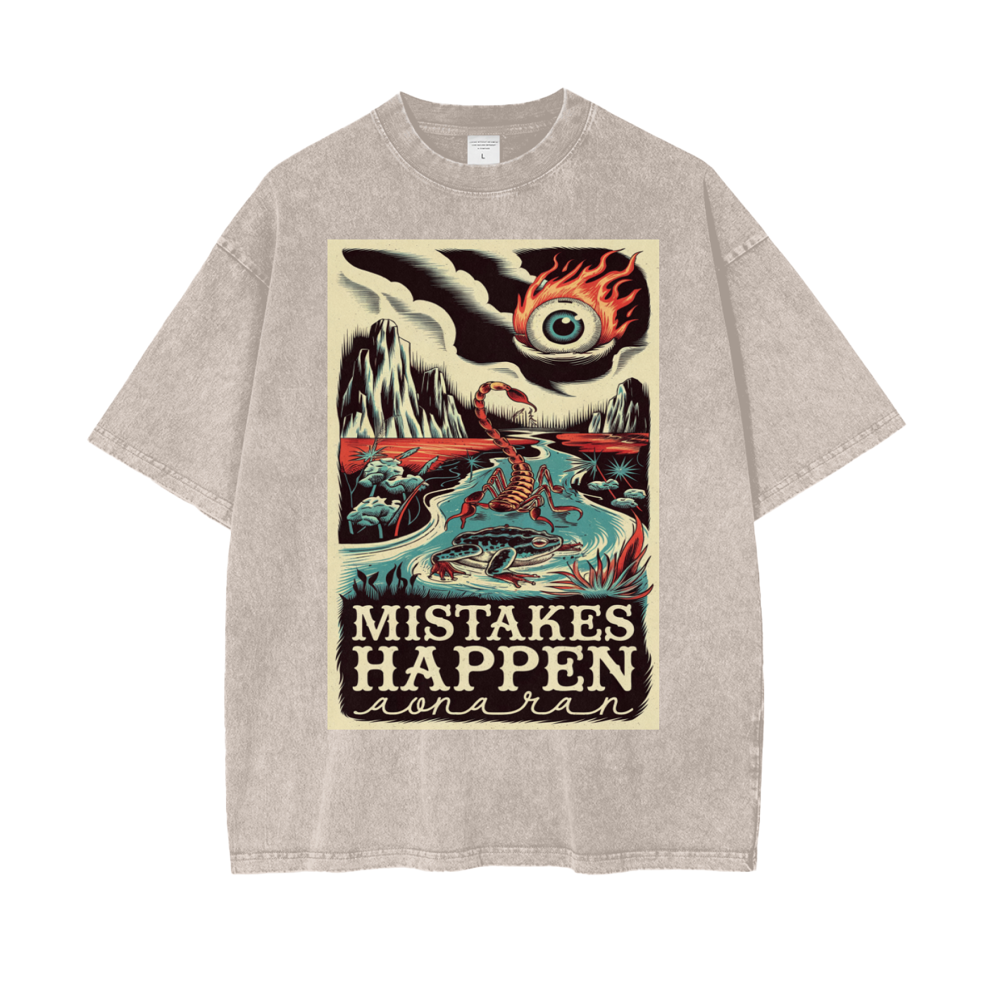 Aonaran Graphic Acid Wash Oversize T-Shirt