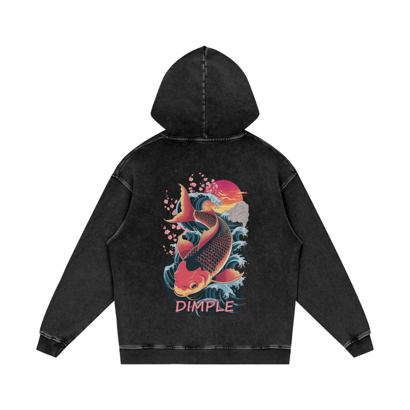Dimple Acid Wash Oversize Hoodie