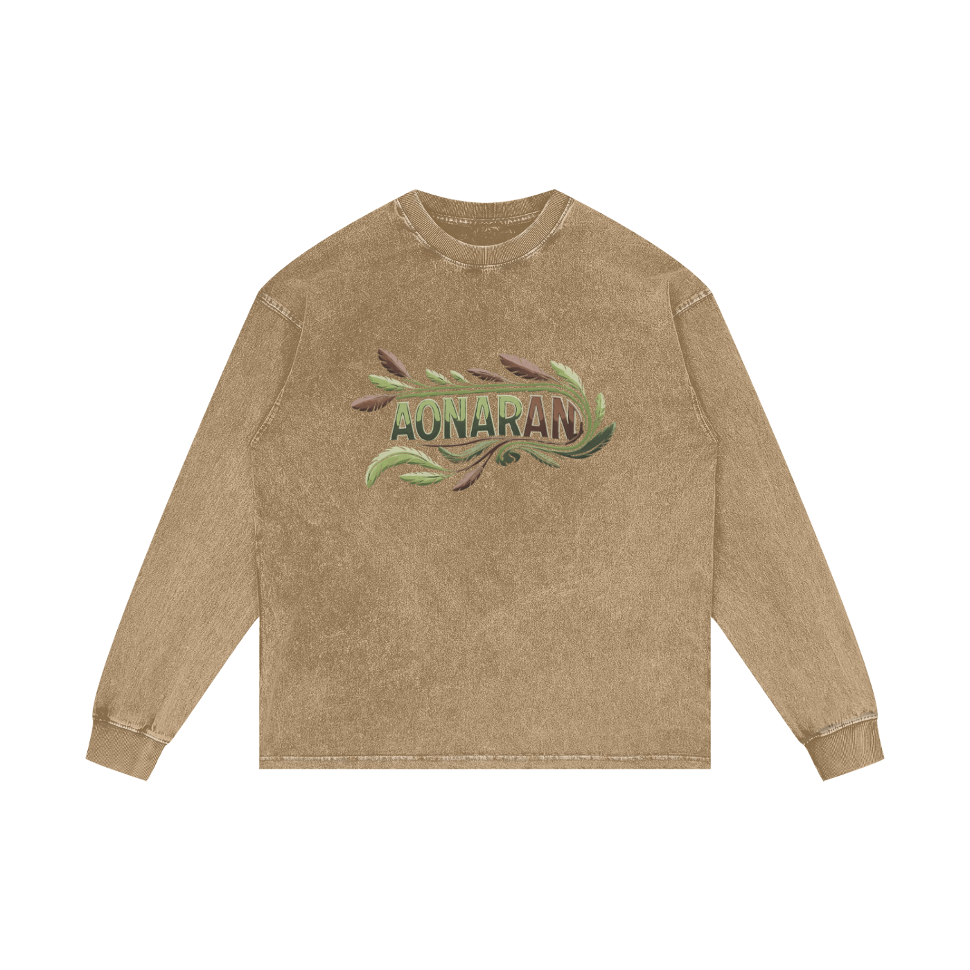 Aonaran Elementals Acid Wash Oversize Long Sleeve T-Shirt