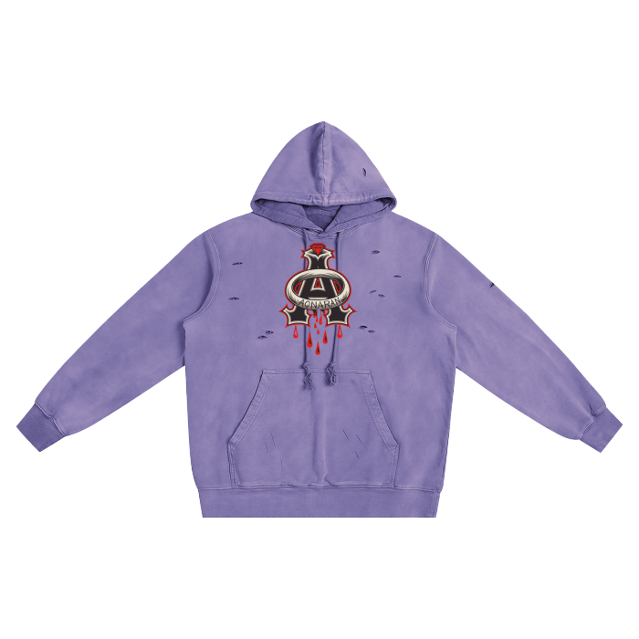 Aonaran DMS Heavyweight Pure Cotton Hand-Frayed Monkey Washed Hoodie