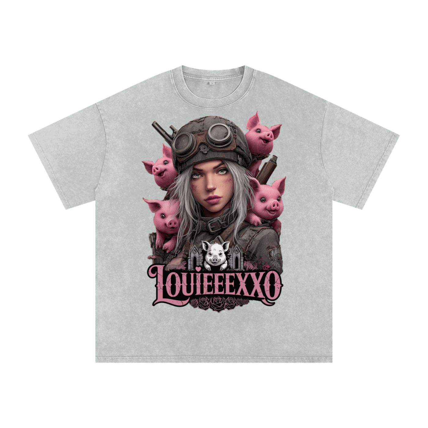 Louieeexxo Snow Washed Oversized Cotton T-Shirt