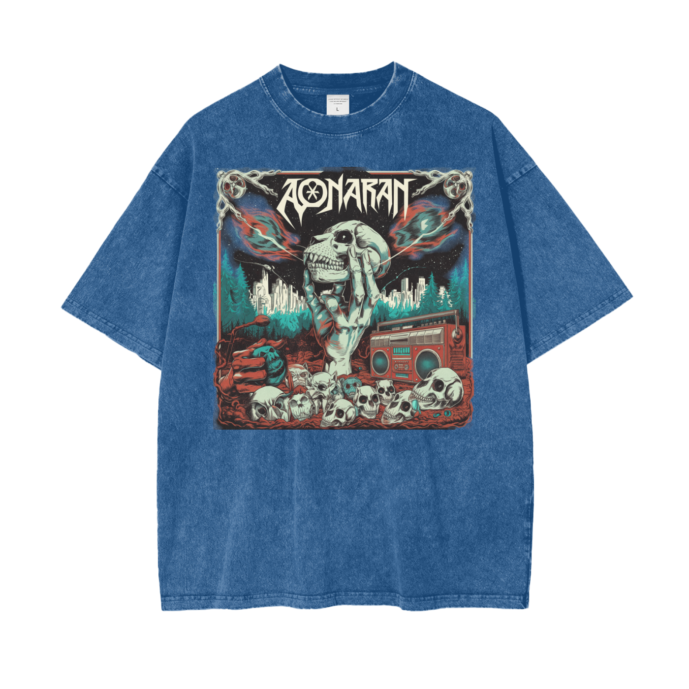 Aonaran Graphic Acid Wash Oversize T-Shirt