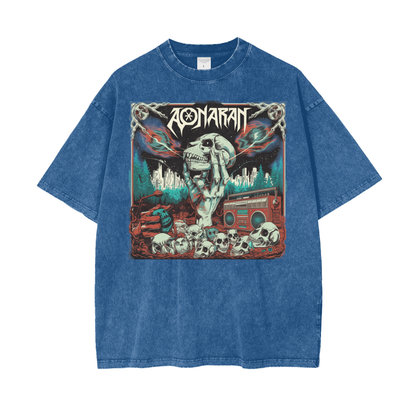 Aonaran Graphic Acid Wash Oversize T-Shirt