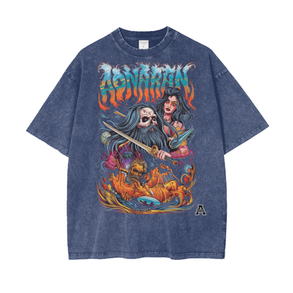 Aonaran Graphic Acid Wash Oversize T-Shirt