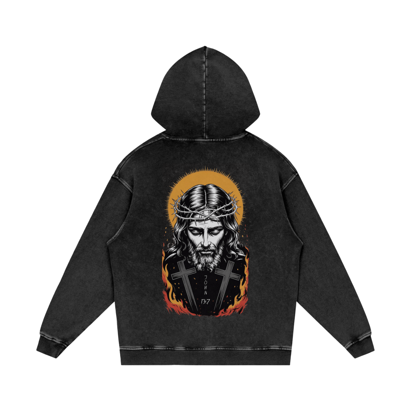 Jesus is King Acid Wash Oversize Hoodie