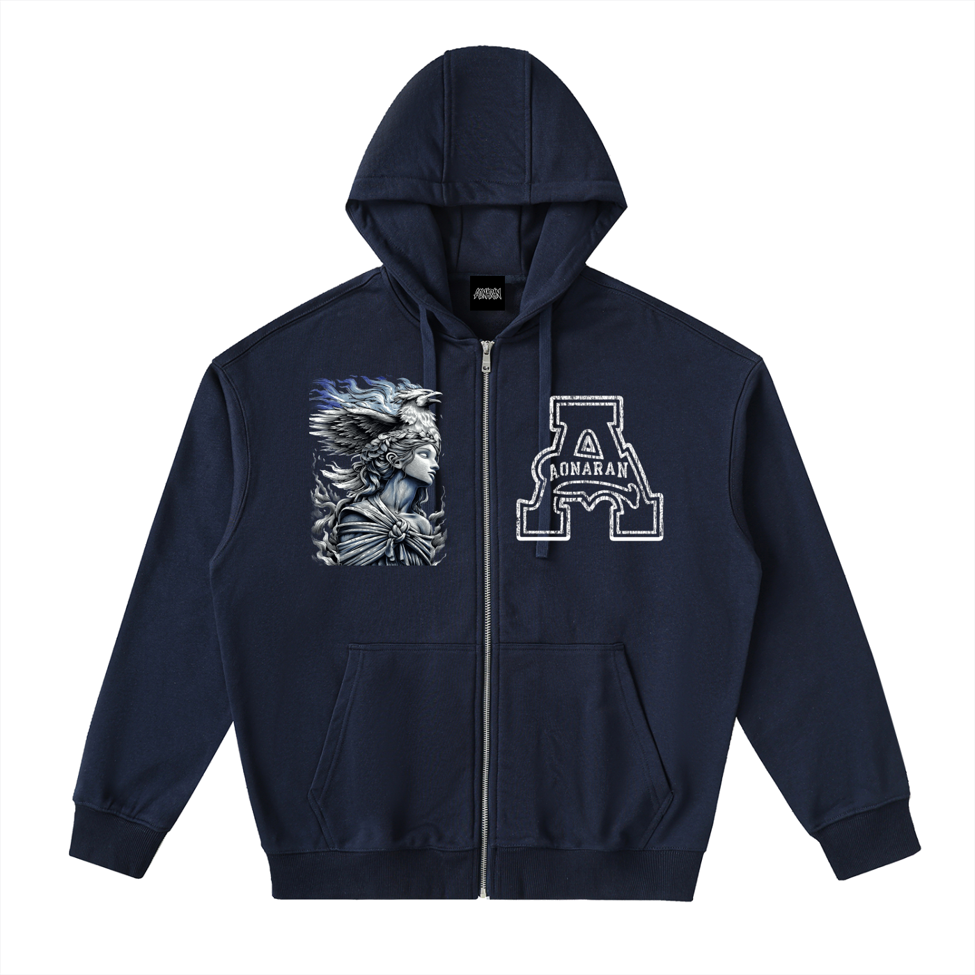 Aonaran Angelic Frost Drop-Shoulder Zip Up Hoodie