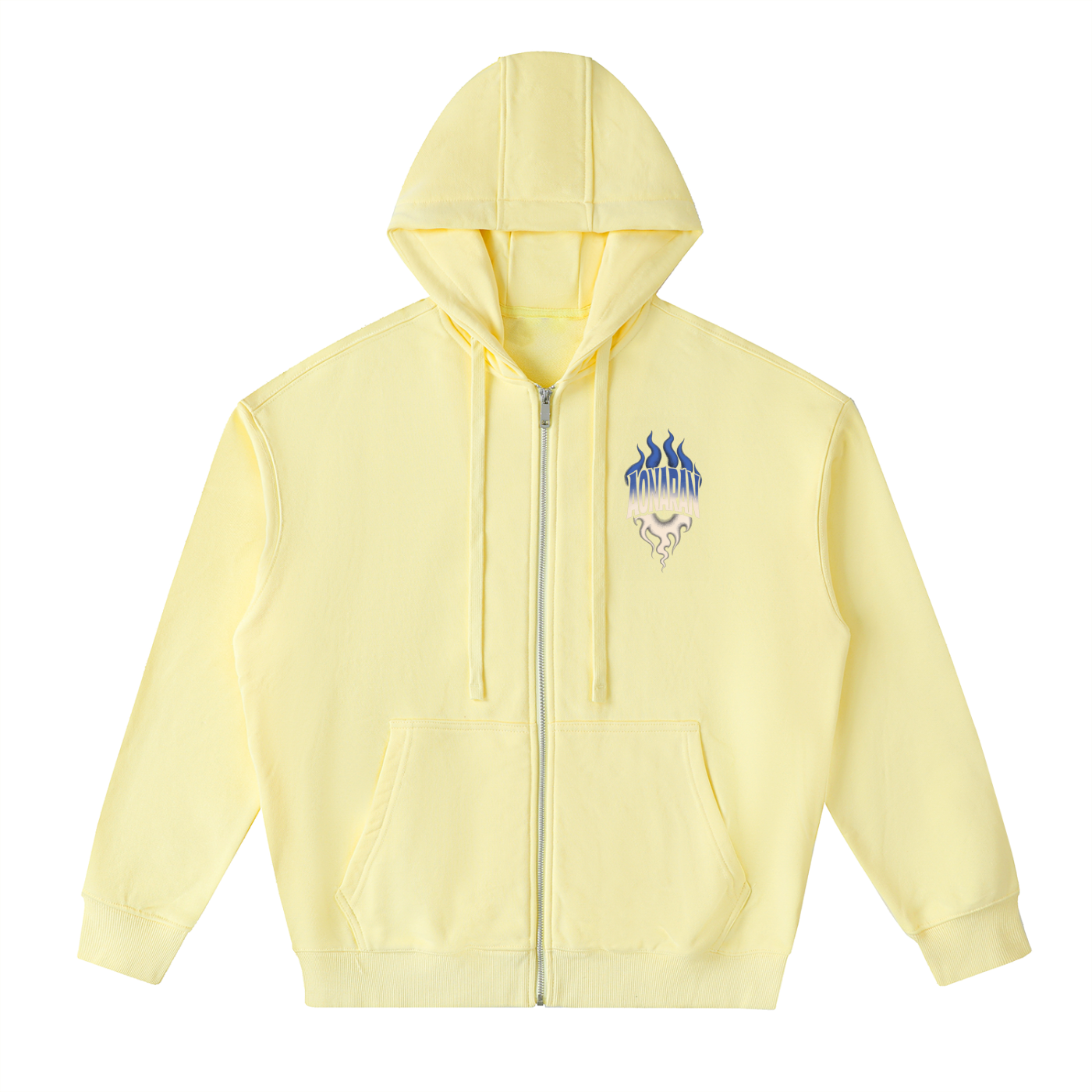 Aonaran Varsity Drop-Shoulder Zip Up Hoodie