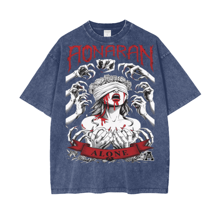 Aonaran Graphic Acid Wash Oversize T-Shirt